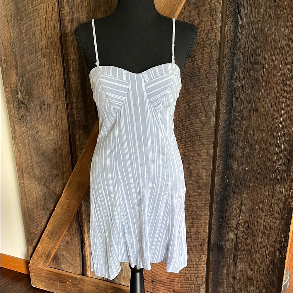 AE American Eagle Striped Blue and White Dress